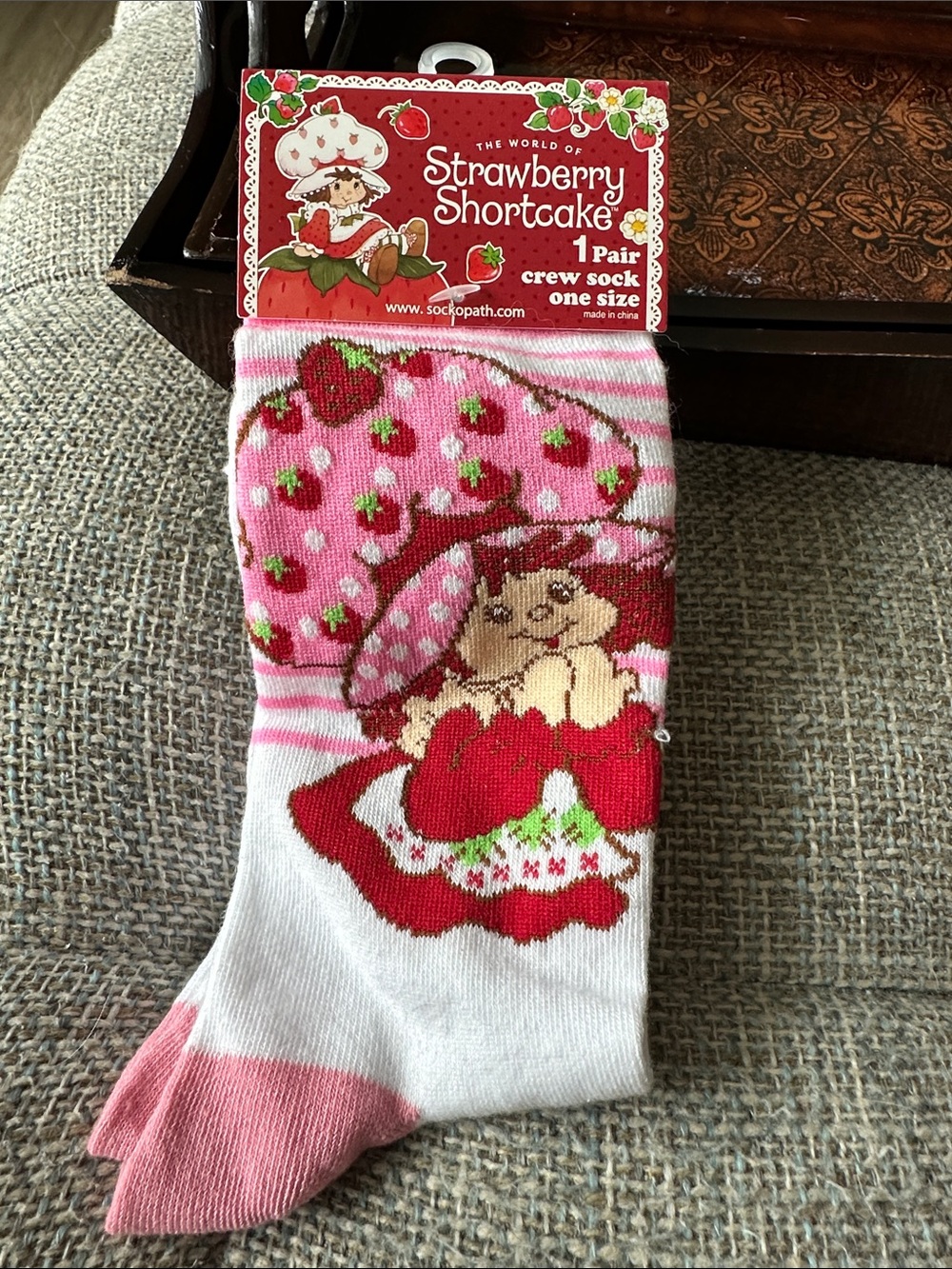 Strawberry Shortcake 1 Pair Crew Socks One Size NEW